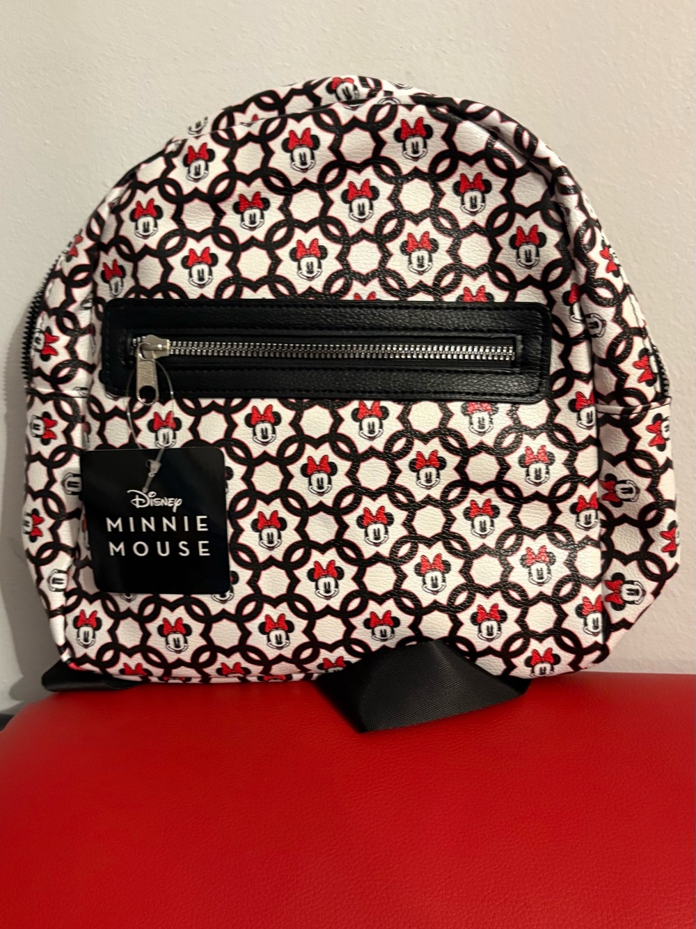 Disney Minnie Mouse White, Red & Black Patterned Mini Backpack